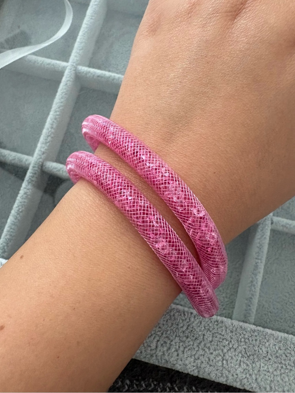 Swarovski Pink Double-Wrap Sparkle Bracelet